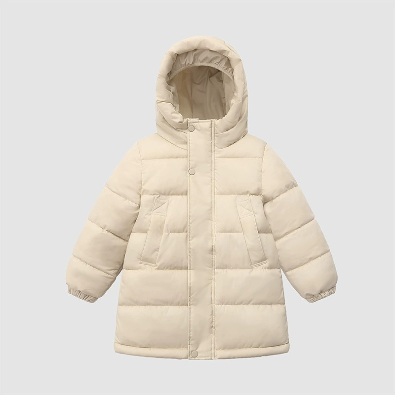 Детское длинное пуховик-поджак с капюшоном для мальчиков, (трансграничная торговля), детская одежда, до колена