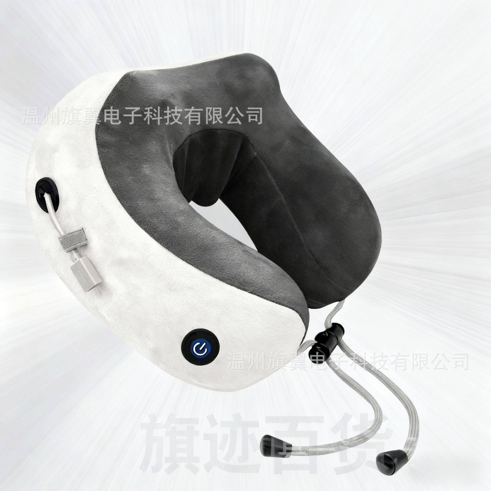 almohada de masaje en forma de U con una sola llave gris columna cervical almohada de protección del cuello de compresión caliente