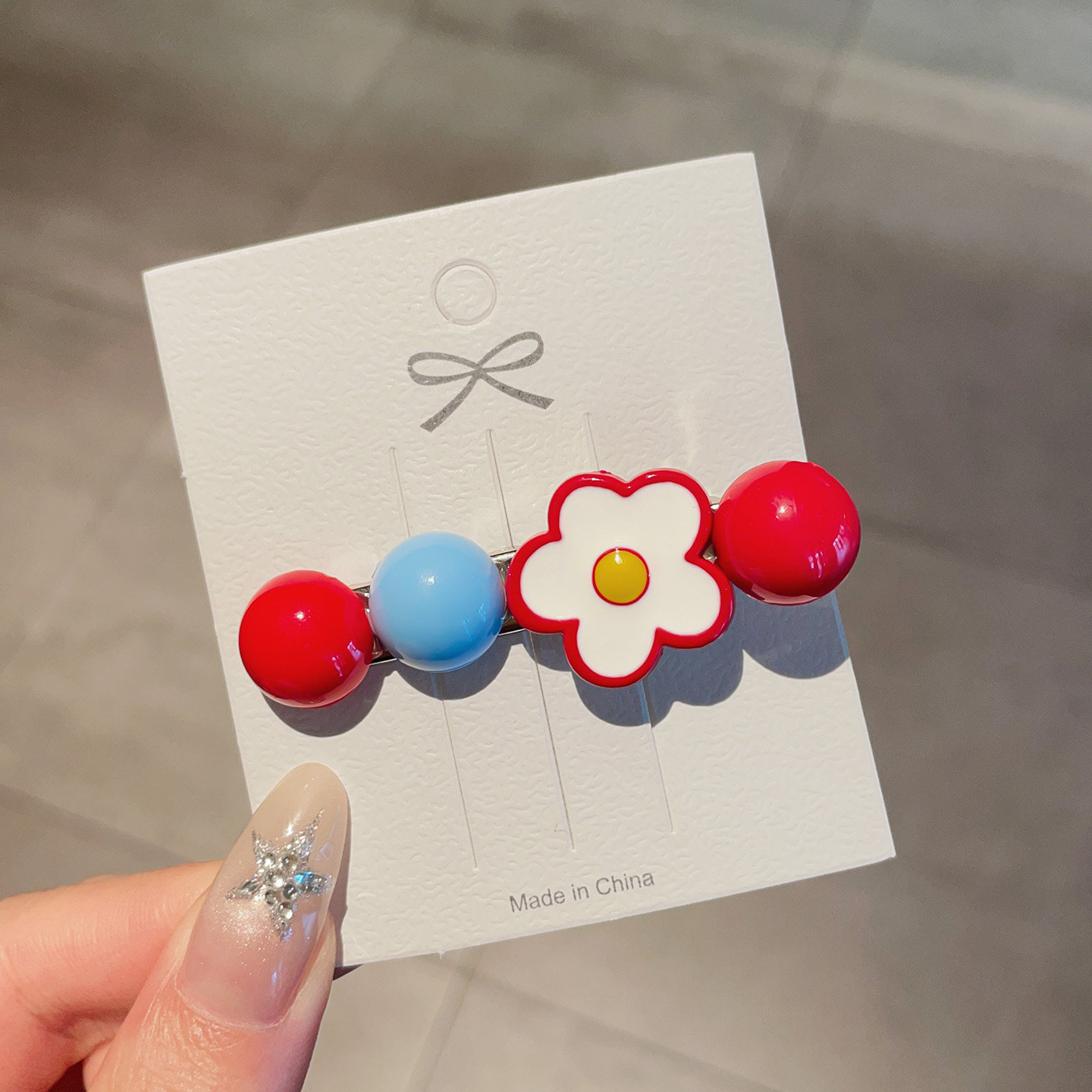 3# ball flower hairpin - about 6cm