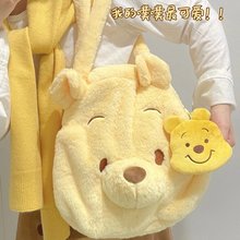 2023新款小熊维尼熊噗噗包毛绒手拎包可爱大容量单肩手提托特包
