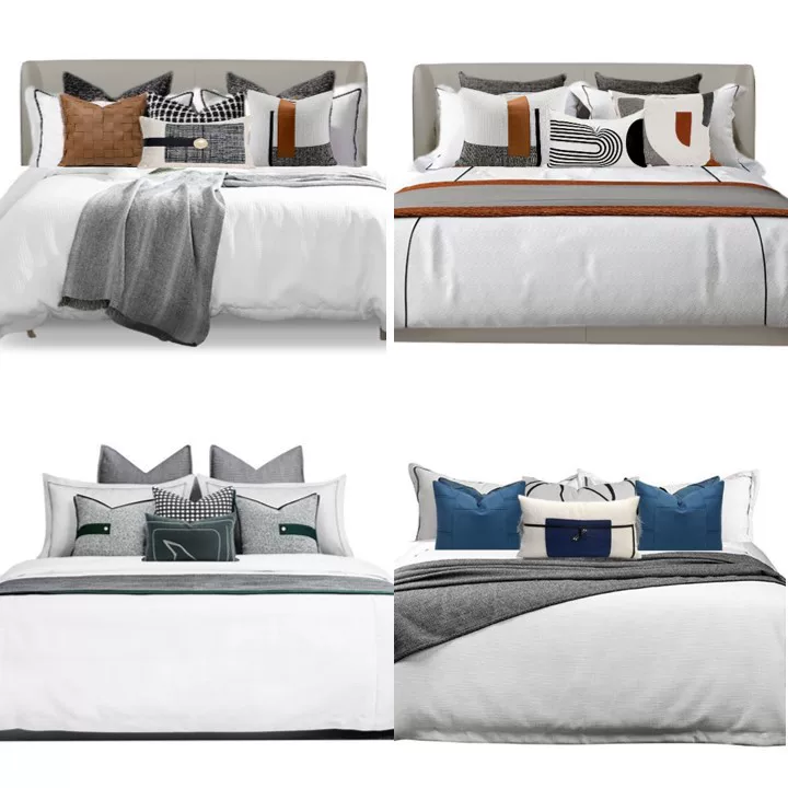 Modern design cloth, orange set, light luxury style, bedding, Chinese style