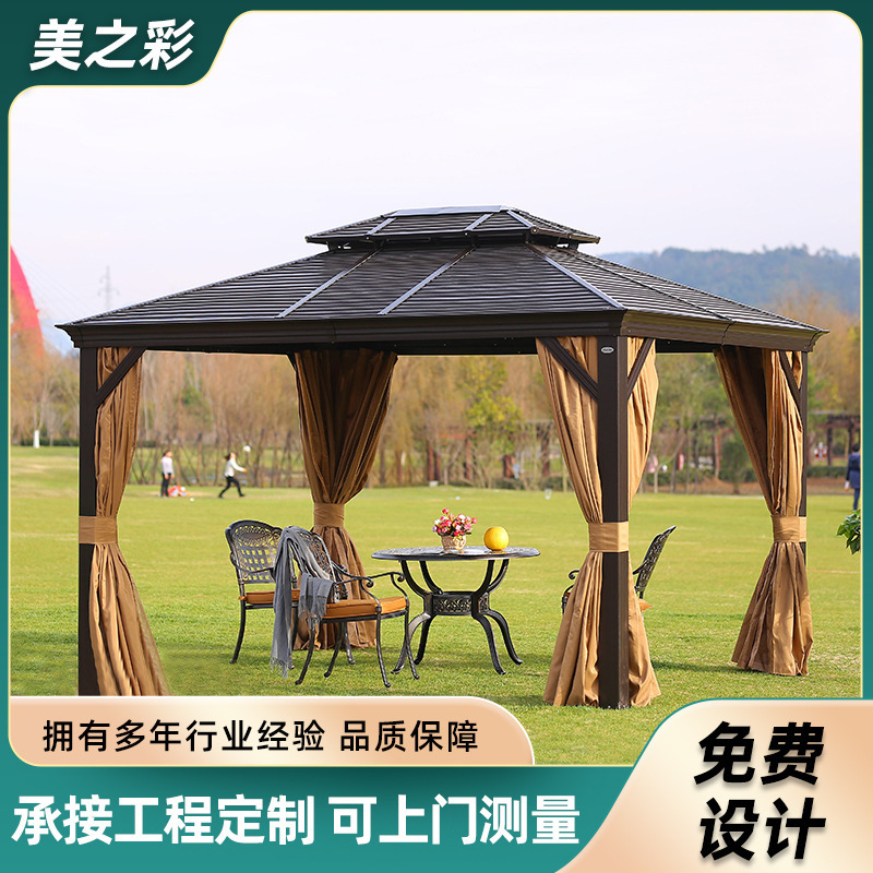 Beautiful Color Outdoor Leisure Sunshade Pavilion Roman Canopy Aluminum Alloy Rain Shelter Garden Villa Courtyard Bbq Large Tent Beautiful Color Outdoor Leisure Sunshade Pavilion Roman Canopy Aluminum Alloy Rain Shelter Garden Villa Courtyard Bbq Large Tent