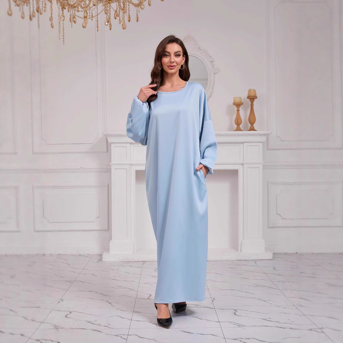 2025 Spring New Dubai Turkish Hijab Muslim Robe_voghion.com