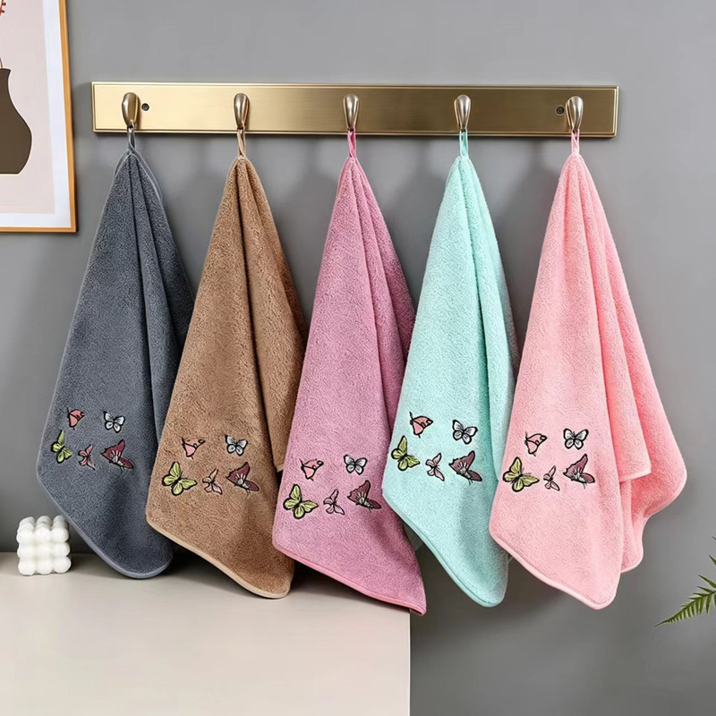 Green Embroidered Olive Tree Towel, Absorbent, Quick-Drying, Soft, Embroidered Butterfly Coffee Face Towel, Household Towel Wholesale Green Embroidered Olive Tree Towel, Absorbent, Quick-Drying, Soft, Embroidered Butterfly Coffee Face Towel, Household Towel Wholesale