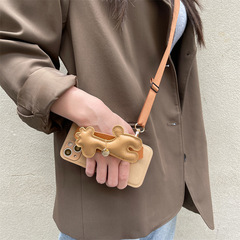 Retro Giraffe Strap Case for Apple iPhone 14, 13 Pro Max, Crossbody Case for iPhone 12/11, Hard Shell Case for Women