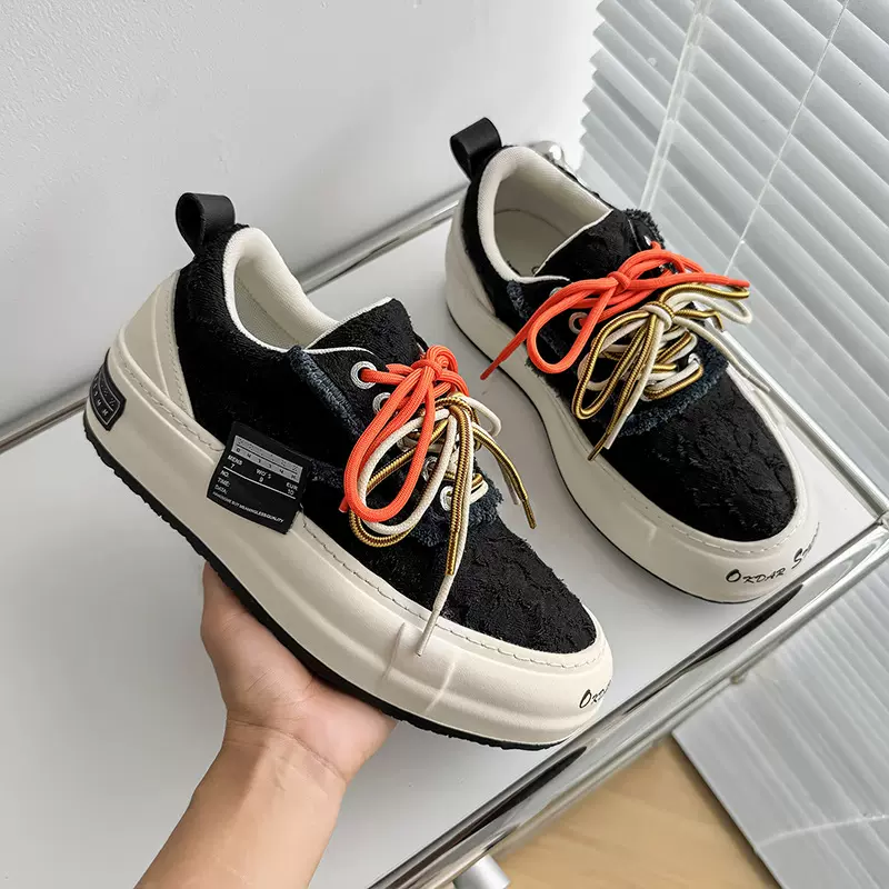 实体店专卖店品质吴建豪雪花酥同款男低帮熊猫色增高板鞋帆布鞋女