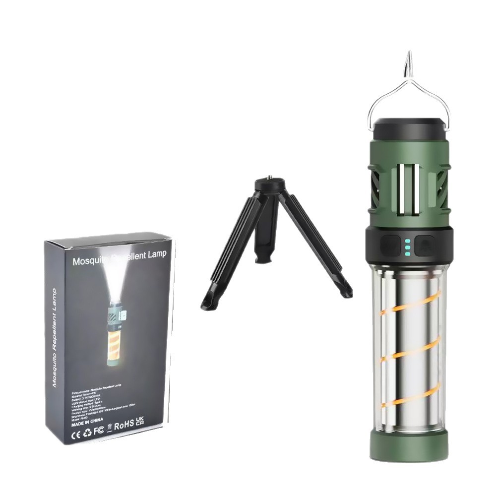 Lámpara de mosquitos al aire libre transfronteriza 3 - en - 1 linterna de luz fuerte larga duración soporte de lámpara repelente de mosquitos luz cálida atmósfera de camping