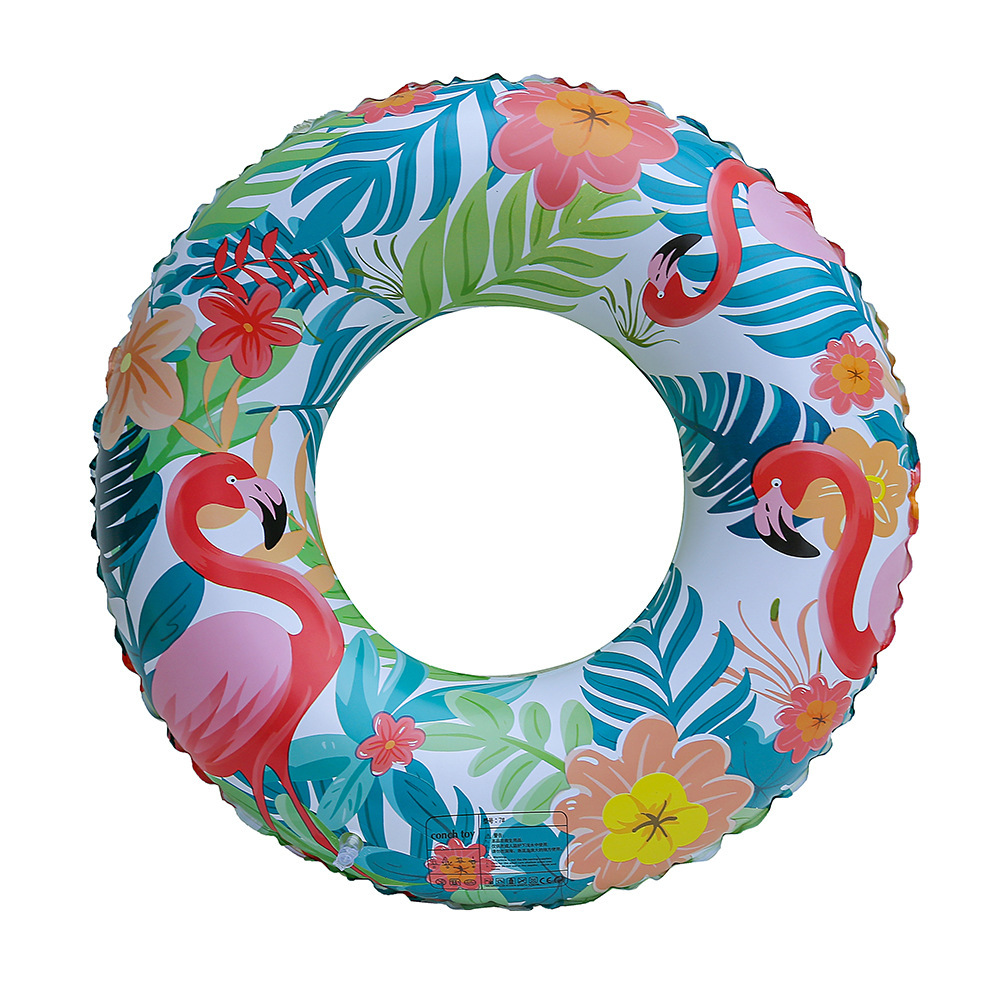 Inventario transfronterizo para aumentar el anillo de natación de flores flamencos con sequinilla, anillo de natación inflable para hombres y mujeres. image 27