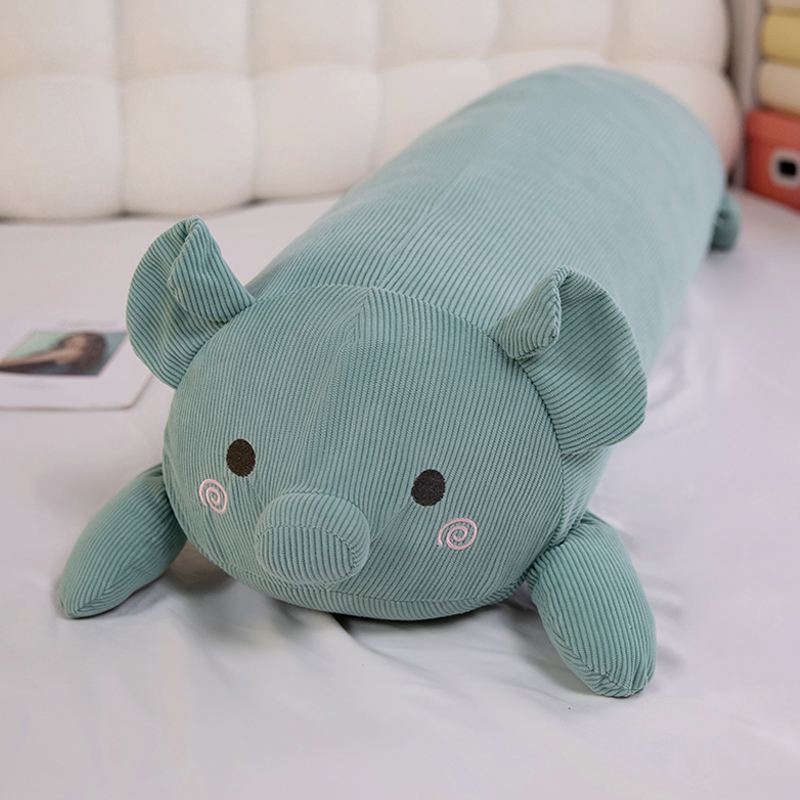 Almohada de cerdo de pana de dibujos animados Almohada de tira larga para dormir para niños Clip para dormir lateral para niñas Almohada para piernas Cojín para sofá junto a la cama
