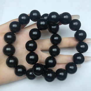 Hetian Jade Ink Jade Bracelet Black Sheep Fat Bracelet genuine goods Natural Jade Bead Single Circle 16mm Bracelet for Men and Women