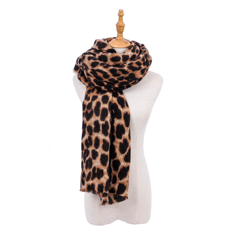 Leopard Print Scarf Brown