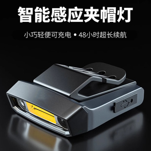 Head-Mounted Headlamp for Fishing, Special for Wild Fishing, Charging, Ultra-Long Battery Life, Portable Sensor Clip-On Lamp