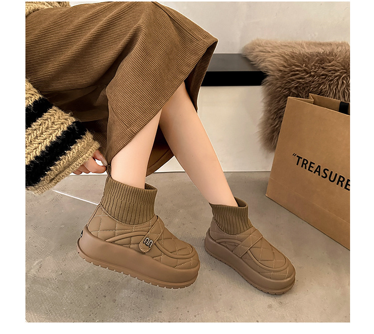 Warm Women's Velvet Ankle Boots With Thick Sole And Slip-on Style_voghion.com