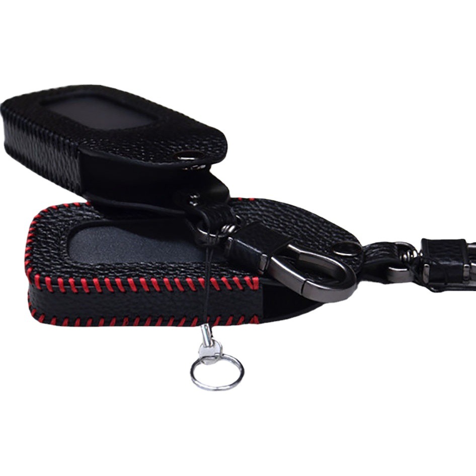 Top layer cowhide car remote control set leather car key bag universal leather hand-threaded stitching key bag