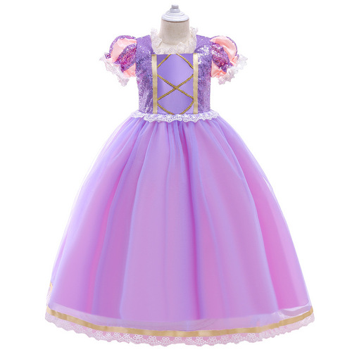Halloween Cosplay European and American Children Sleeping Beauty Puffy Skirt Dress Ariel Princess Dress Festival Performance Girls' Dress 