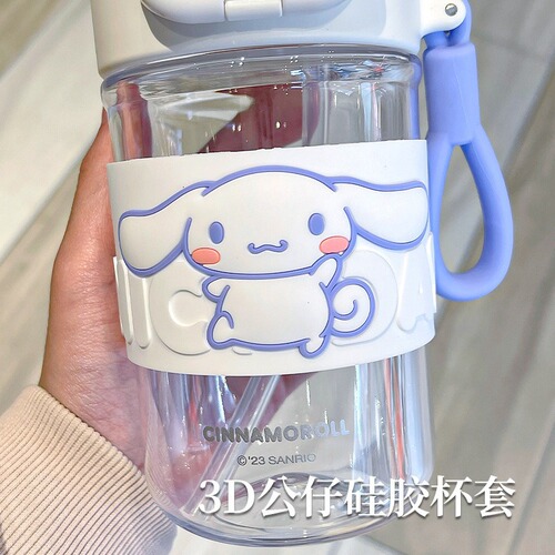 Sanrio Kuromi Cute Double Drinking Cup Girls Portable Cup Sanrio Genuine Authorized Straw Cup