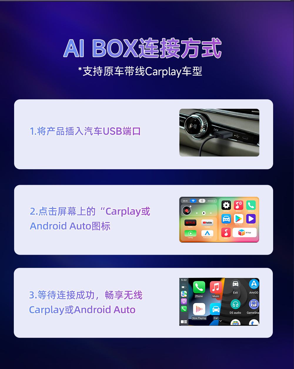 Cross-Border Wired to Wireless Carplay Box 4K Hd with HDMI Output Dual Wifi Can Download Android Apps