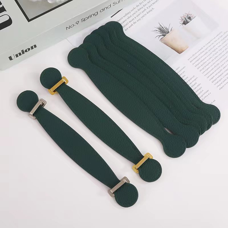 Colorful Pu Leather Handle Bag, Dragon Boat Festival Gift Box, Double-Sided Green Leather Handle Accessories, Oil-Edged Handle