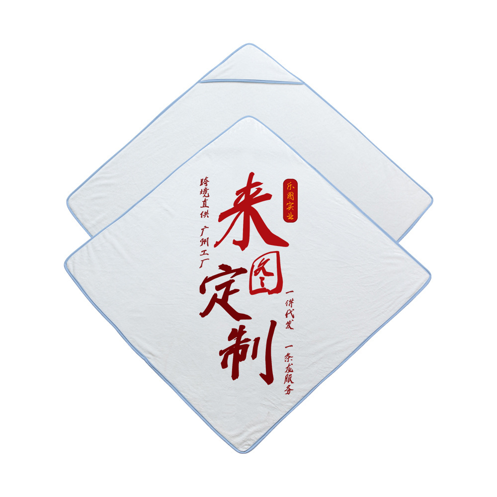 Manta de baño con capucha para niños xqds0019a, franela de 300g, bata de baño personalizable para adultos, manta de secado rápido y agradable al tacto.