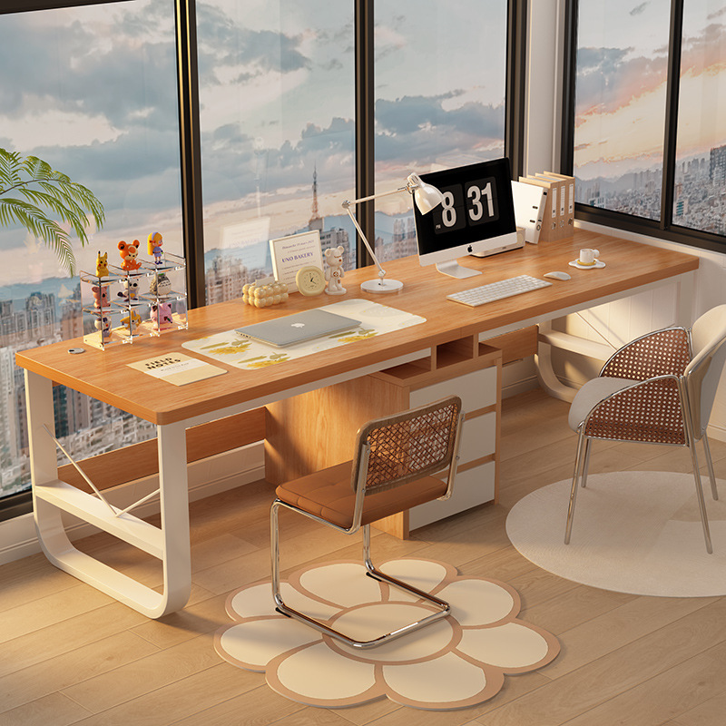 Double Computer Desk Desktop Long Desk Bedroom Simple Office Table Workbench Student Home Learning Writing Desk