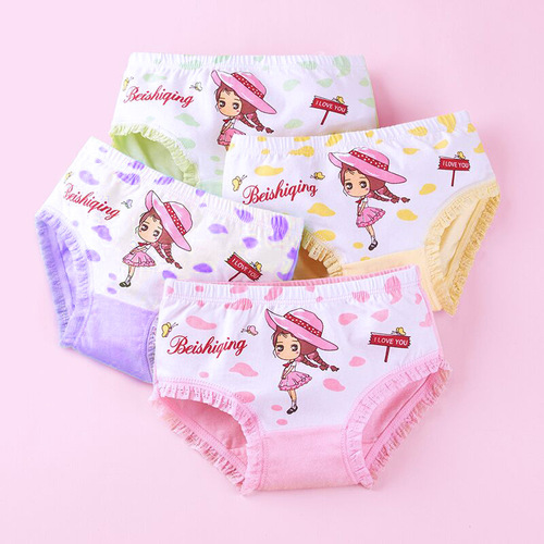 Wholesale Class A Girls Underwear Cartoon Cotton Underwear Baby Girl Girls Children's Briefs Children's Clothes One Piece Dropshipping