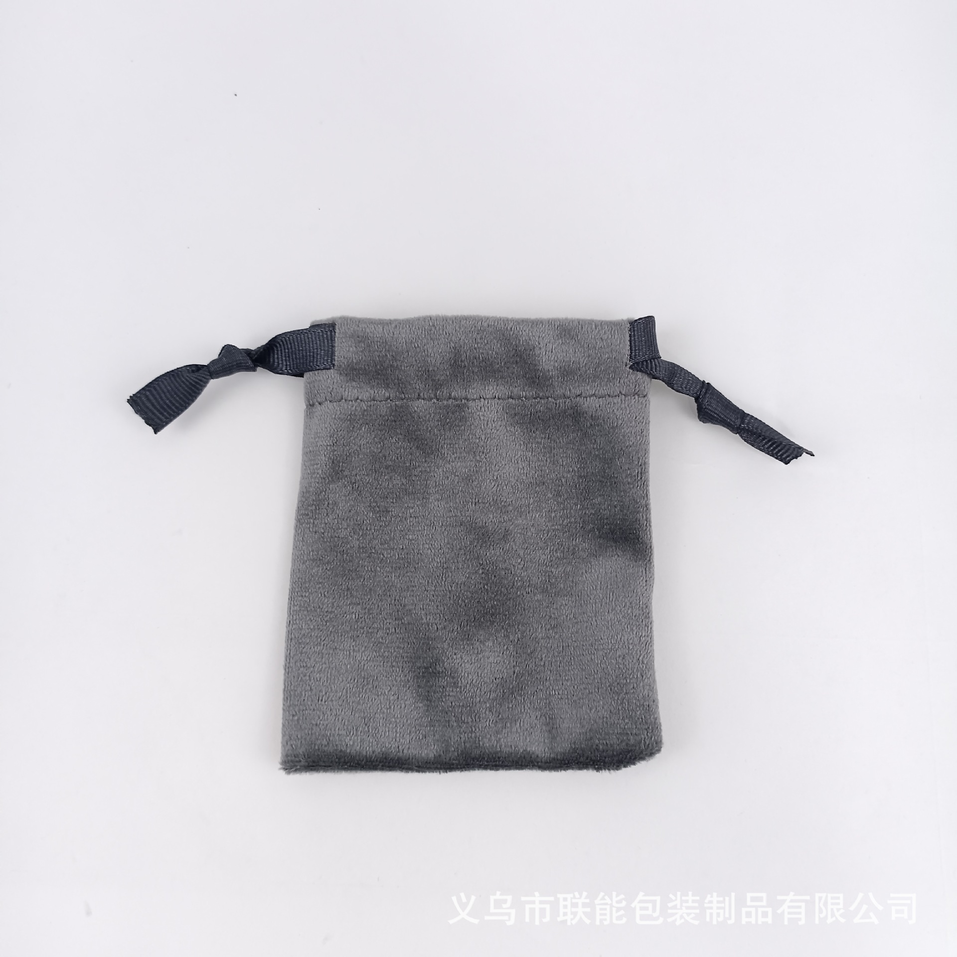 그레이 Lisi 벨벳 드로 스트링 플란넬 가방; 8*10cm