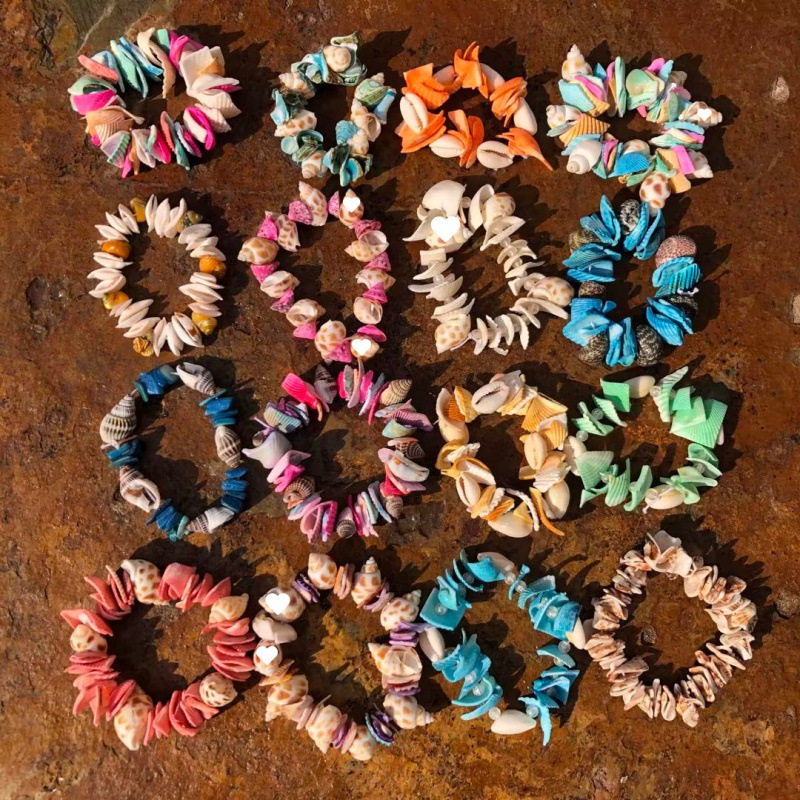 Conchas naturales conchas pulseras collares diy fresco versátil joyería correa de mano tienda artesanía característica fuente