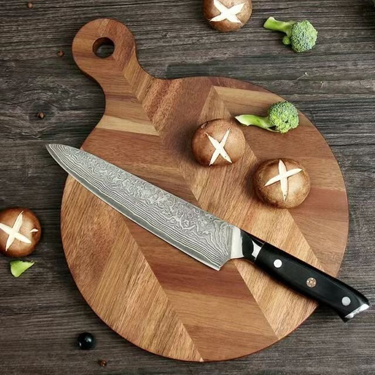 Tablero de cortar de madera de acacia transfronterizo grande con mango corte de vegetales costura de frutas hogar tabla de cortar de madera maciza bandeja de carne creativa
