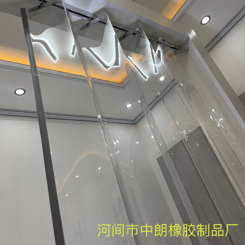 Customized Door Curtain C8 Type Mobile Soft Door Curtain for Supermarkets, Sliding Door Curtain, Pvc Partition, Transparent Folding Door Curtain Track Factory