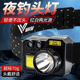小头灯2024新款头超轻戴式超长续航感应强光充电超亮夜钓led矿灯