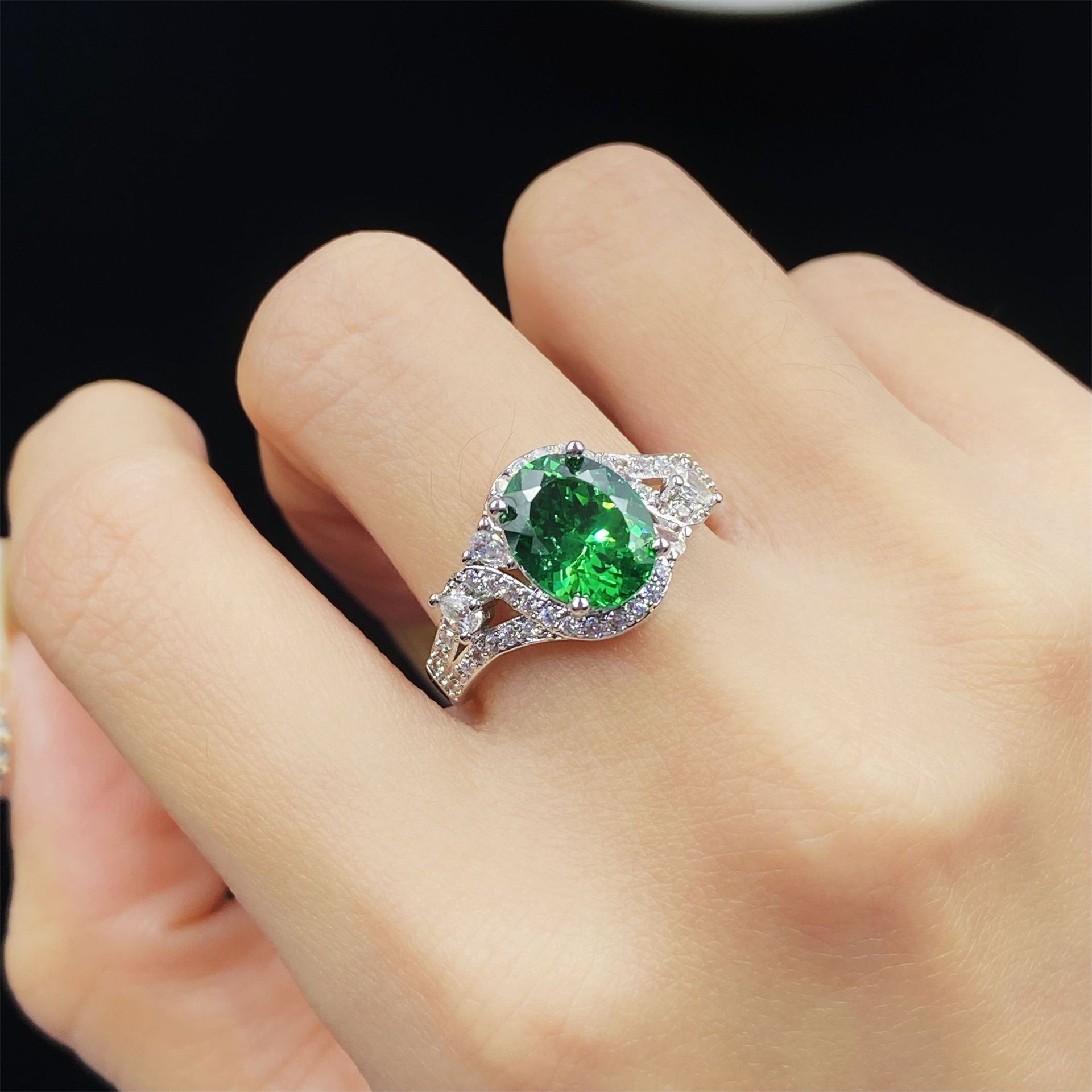 Green starry sky with zircon