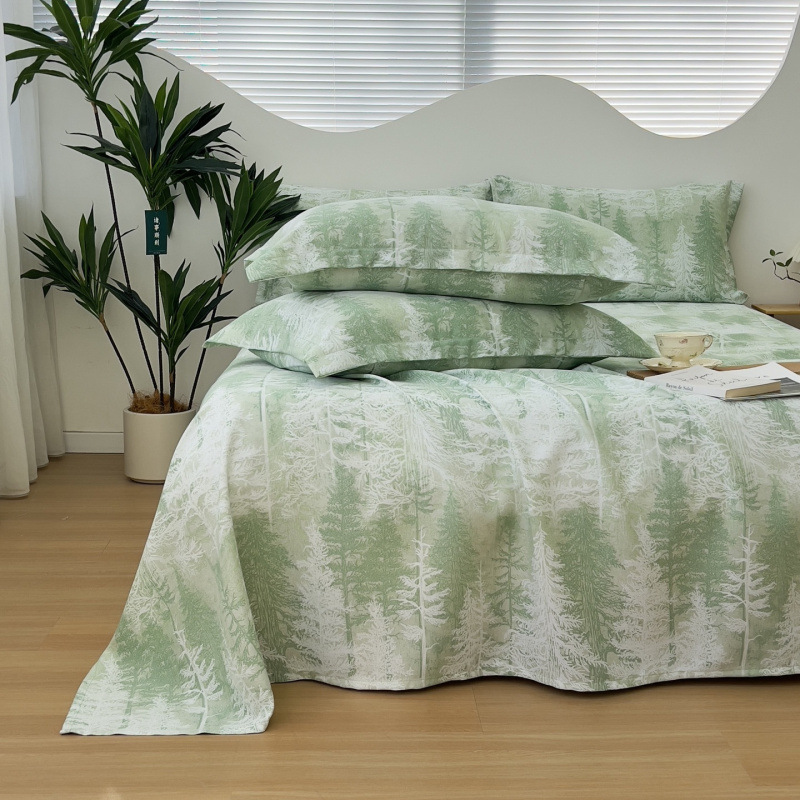 夏季重磅竹纤维床单防螨加厚双人冷感可折叠机洗凉感双人睡单