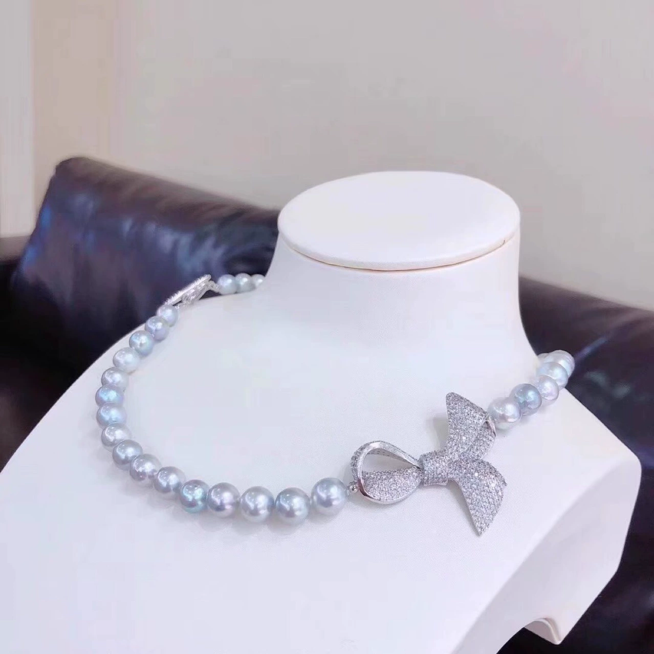 Новый стиль хода DIY посеребренный 925, натуральный жемчуг, бант, одинарная цепочка, двойная цепь пуговичная кофейная цепочка