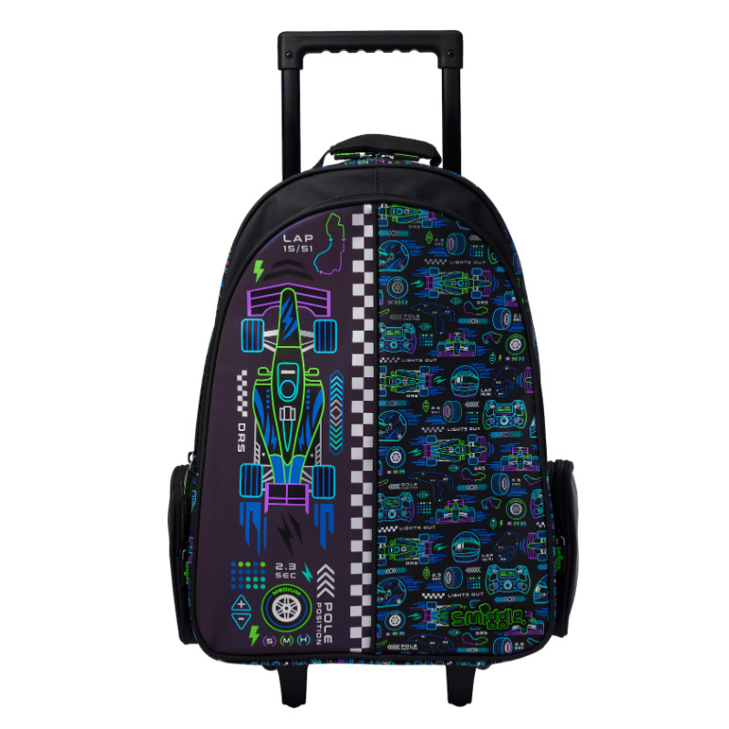 Cadena dedicada mochila escolar australiana smiggle trolley mochila escolar de remolcador de dibujos animados de gran capacidad mochila para estudiantes de primaria y secundaria