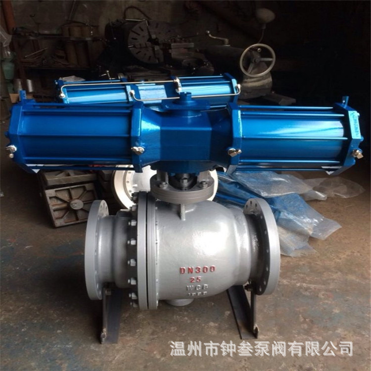 Q647F-16C DN125 气动固定式法兰球阀 气动软密封球阀 法兰球阀