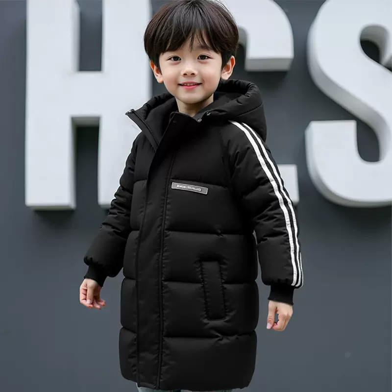 新款儿童羽服中长款童装男孩外套棉衣女童冬季宝宝棉袄加厚保暖