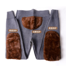品牌男士保暖裤加绒加厚中老年秋冬季高腰弹力羊毛护膝绒裤棉裤男