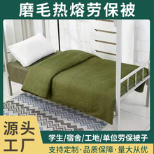 厂家批发浅绿棉被磨毛热熔被褥劳保被暖绒厚实可拆洗加厚实惠
