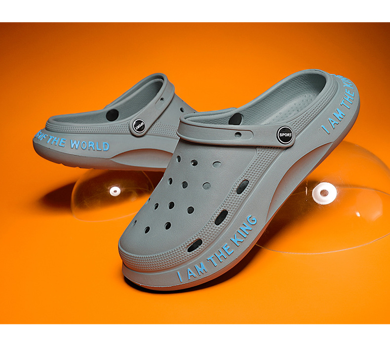 Loch Schuhe Herren Sommer Neue Dicke Sohlen Oberbekleidung Baotou Hausschuhe Rutschfeste Herren Sandalen Strandschuhe Sandale_voghion.com