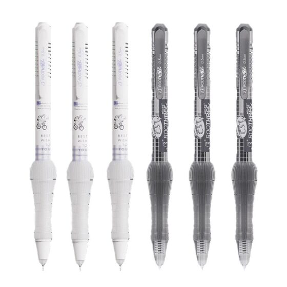 Genno. 3 elastic burden reduction black technology push gel pen student M6M7 black refill CST head signature pen stationery
