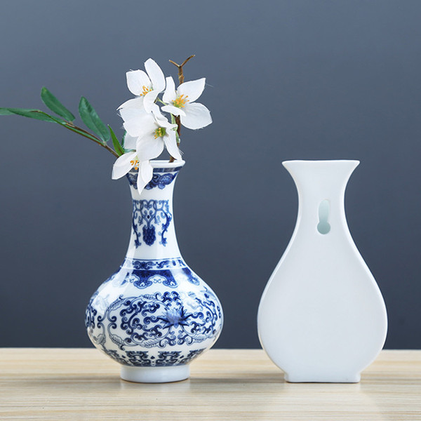 Chinese -style Zen Wall Bottle Blue and white porcelain vase…