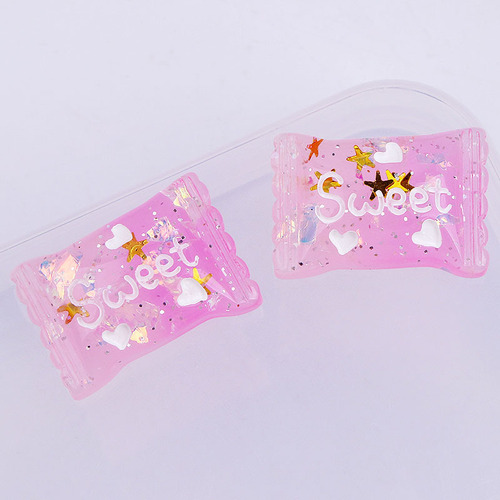 New resin glitter mini sweet candy box DIY cream mobile phone ear hair accessories key chain pendant