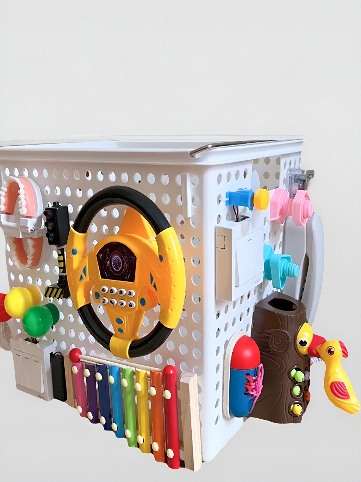 蒙特梭利洞洞板diy配件一岁2岁宝宝儿童蒙氏早教自制忙碌板配件