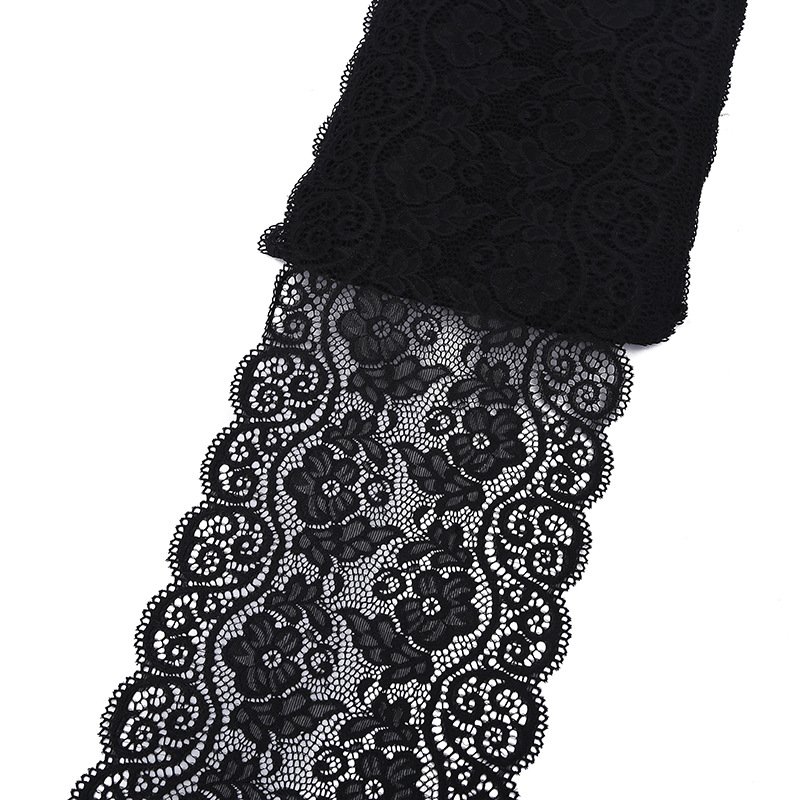 Spandex de encaje de nylon de encaje elástico multicolor opcional accesorios de ropa de las mujeres materiales de ropa al por mayor