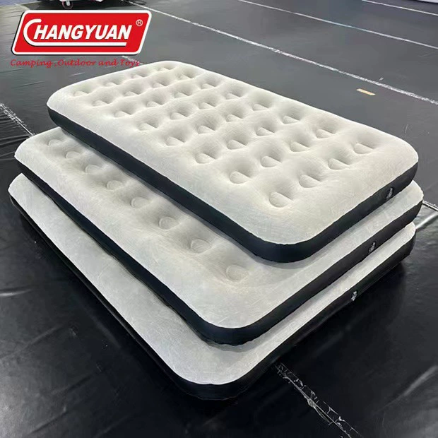 Заводская индивидуальная флокированная PVC надувная наружная кровать-баланс для кемпинга двойная сотовая надувная кровать