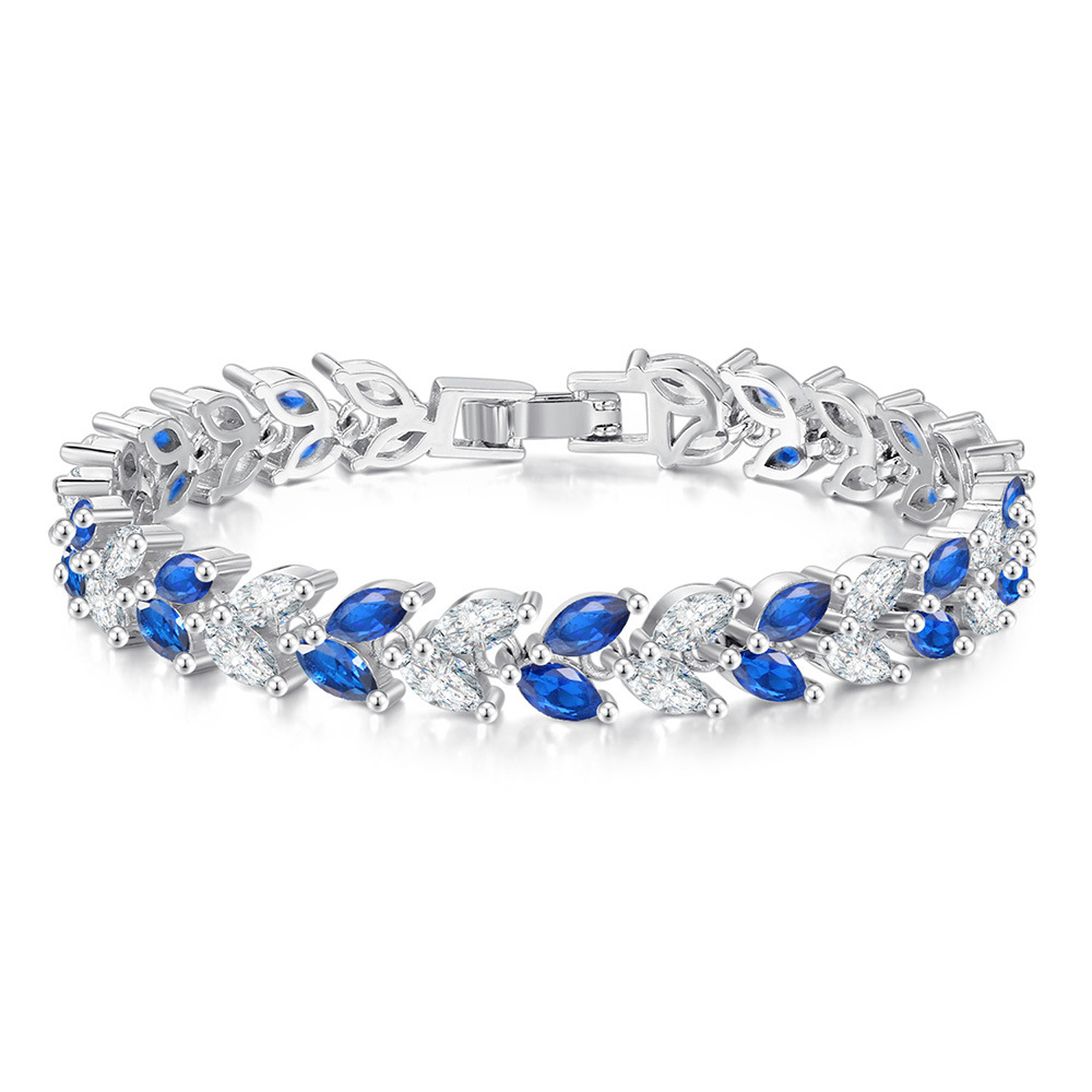 Pulseira rígida marquise para mulher, elegante joia em zircónia_voghion.com