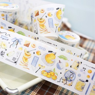 Rabbit Pear "Pear Pear" Die-Cut Washi Tape Sticker Roll Salt Series Simple Journal Material Decoration Collage