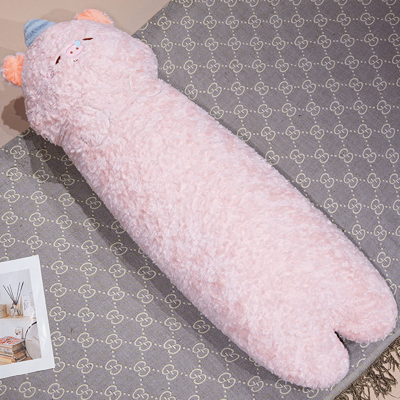 Caricatura de dibujos animados de mariscos de agua cepillo de conejo almohada larga cerdo cerdo gato almohada de cama juguete de peluche almohada de pierna lateral