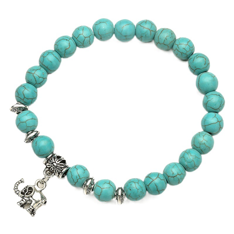 Moda europea y americana azul turquesa pulsera bohemio océano playa turquesa pulsera de cuentas al por mayor transfronterizo