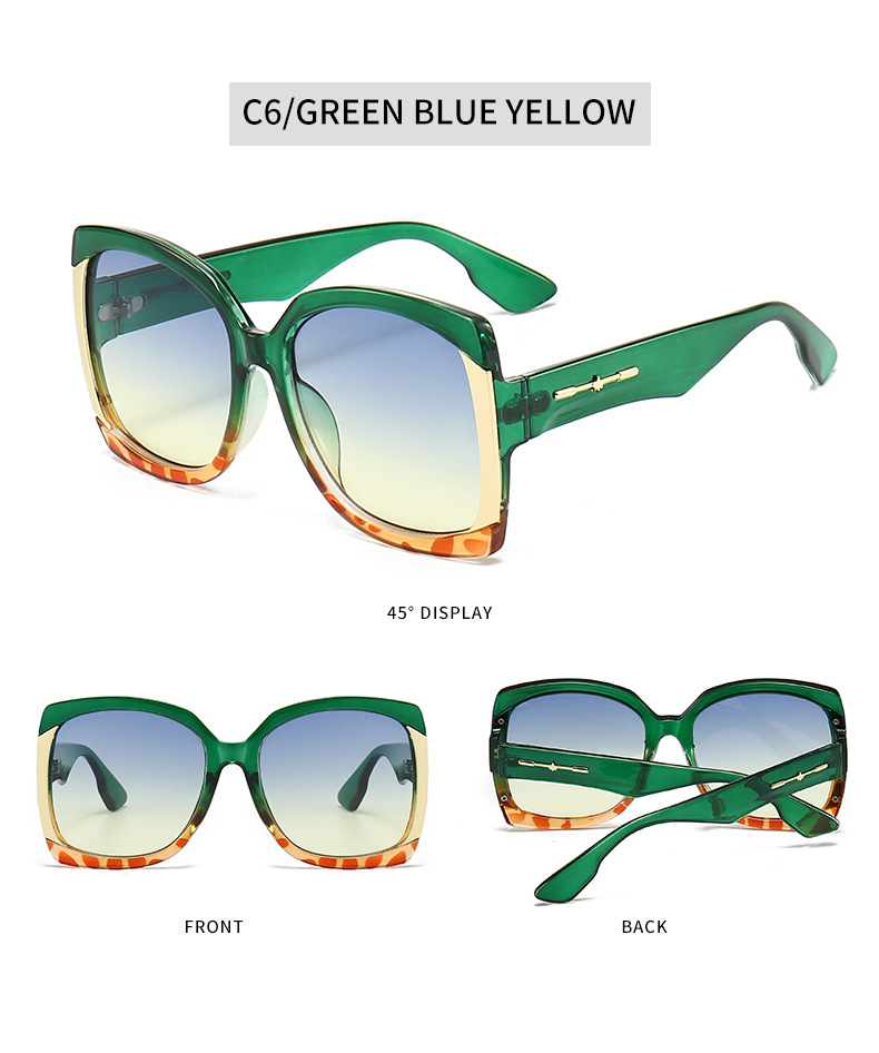 Color Block Pattern Unisex Gender Elegant, Basic Style Elegant Basic Color Block PC UV400 Protection Square Full Frame Women's Sunglasses